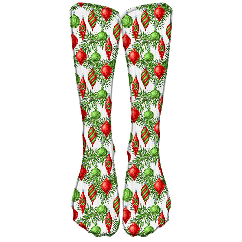 3D Digital Printing Socks Santa Claus Elk Festival Tube Socks Christmas Socks